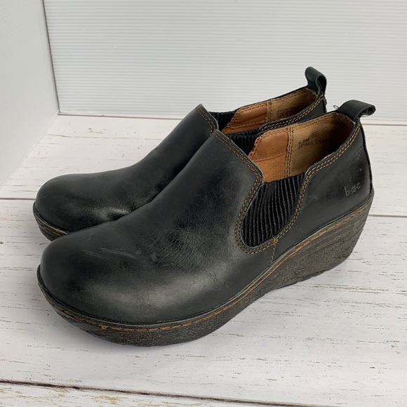 b.o.c. Black Leather Wedge Shoes - Picture 2 of 13